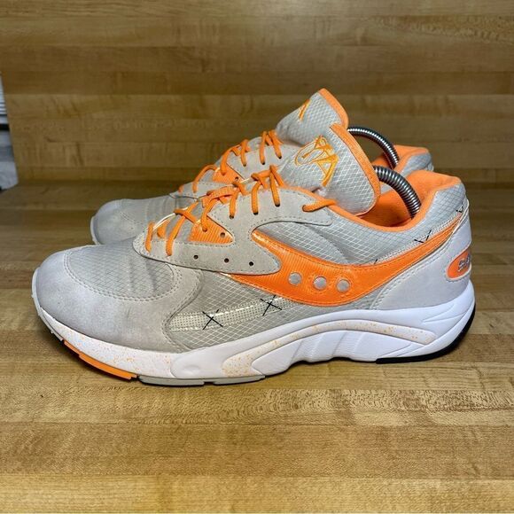 Saucony Aya Size US 10 Men\'s Running Shoes White/Grey Orange S70460-5 main image 5